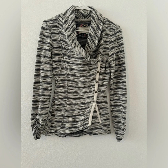 Anthropologie Saturday Sunday Sidewinder Asymmetrical Button Up Cardigan Size Sm - Picture 1 of 9